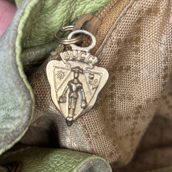 Gucci Vintage Lime Green Suede Bamboo Mini Backpack 1990s - Picture 11 of 11